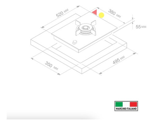 Parrilla A Gas Domino Dlgas1q38 Tecnolam Color Negro