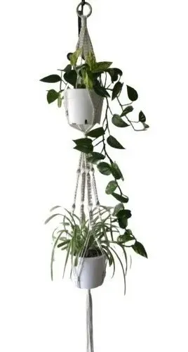 comprar Macetero Colgante Doble - Portamaceta Macrame Doble 