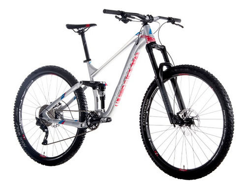 Imagen 2 de 3 de Mountain bike Belfort Bikes Balam 35 Silver 2022 R29 10v frenos de disco hidráulico cambio Shimano Deore CS-M4120 color plata/rojo