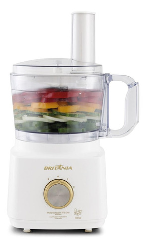 Multiprocessador Britânia All in One BMP900 900W branco e dourado 220V