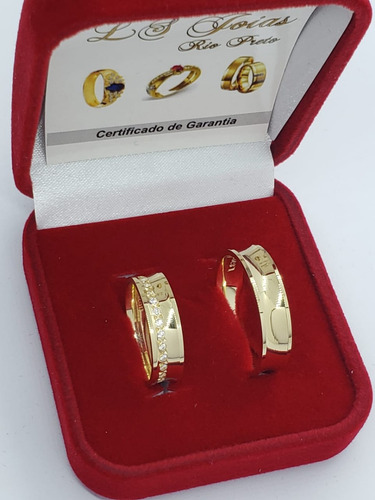 Par Alianças Côncava Com 5.50mm Em Ouro 18k Anatômica