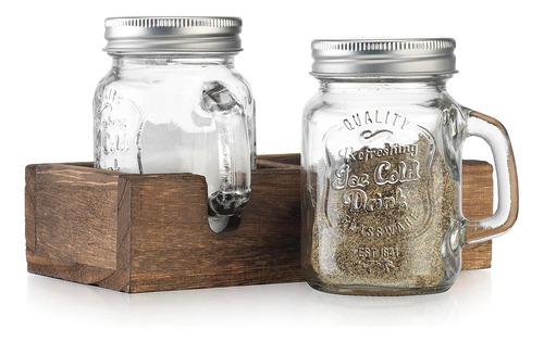 Mason Jar And Pepper Shaker - Juego De Dispensador De C...