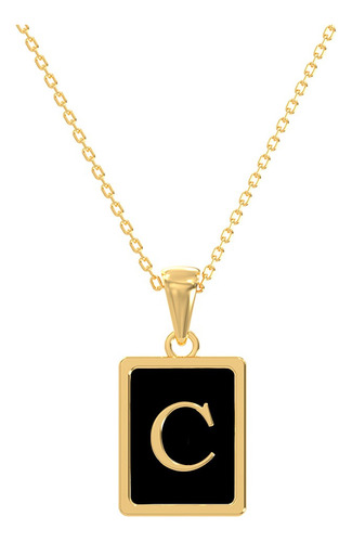 Collar Con Dije De Inicial A-z Joyería De Acero Inoxidable