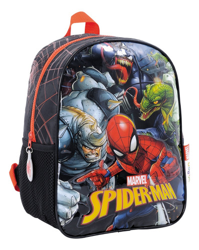 Spiderman Mochila Espalda Jardin 12 PuLG Spidey Marvel Ed Color Negro 38209 Diseño de la tela Estampado