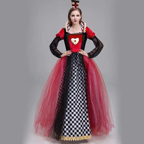 Vestido De Princesa Queen Hearts Cosplay De Alicia En El Paí