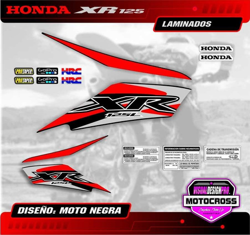 Kit Calcos - Grafica Honda Xr 125 Laminados - Fucsia