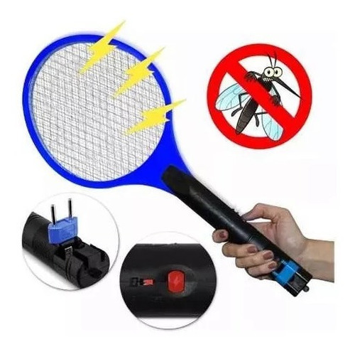 Imagem 7 de 7 de Raquete Mata Mosquito Pernilongo Elétrica Recarregável K4129