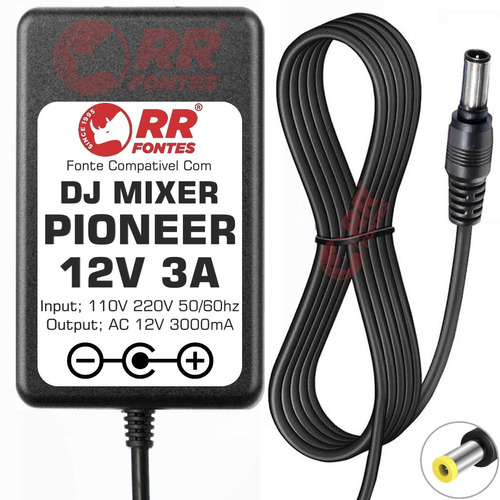 Fonte 12v 3a Mesa Controladora Dj Mixer Pioneer Ddj-wego 2