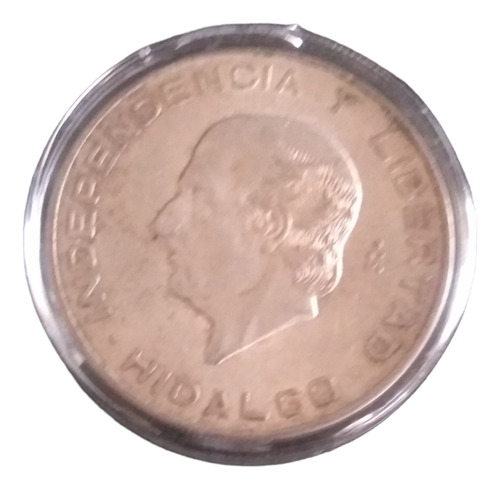 Moneda 10 Pesos Hidalgo Grande Año 1956 Plata Ley 720