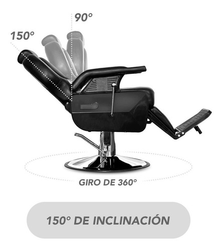 Imagen 3 de 6 de Sillon Barbero Peluquería Barberia Estetica Stay Elit Ms