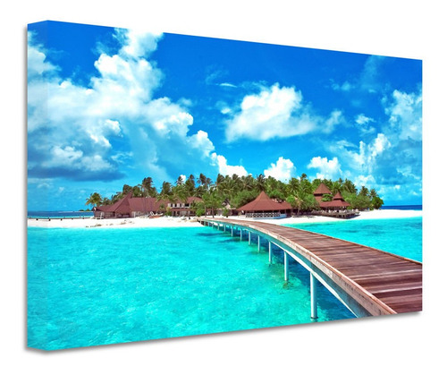Cuadro Isla Paradisíaca Mar Canvas Grueso Cls24 60x40