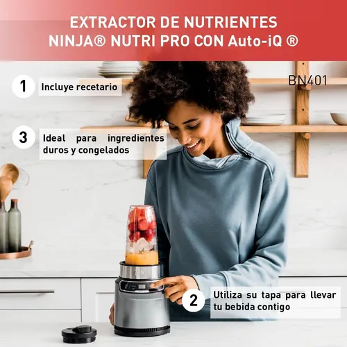 Licuadora Ninja Nutri Pro Con Auto-IQ 2 Velocidades 1100W NINJA