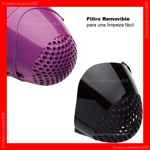 Secadora de cabello Revlon Essentials Control de frizz RVDR773 violeta y negra 110V