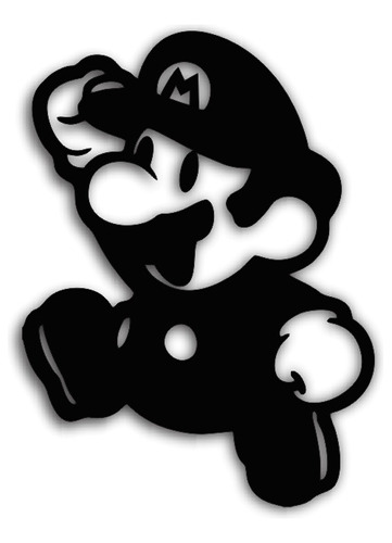 Cuadro Decorativo Mario Bross Mdf 3mm Negro Gamer Juegos