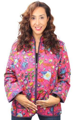 Campera Chaqueta Estampados Desigual Cierre Y Bolsillo India