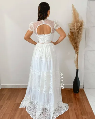 Vestido longo hotsell branco rodado