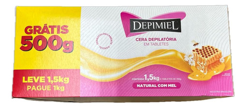 Depimiel Cera Depilatória Em Tabletes Natural 1,5kg