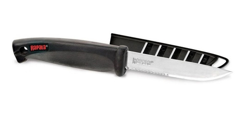 Faca De Pesca Rapala Couteau Filet Fishermans Utility 4 Cor Cabo Preto - Lâmina Prateada