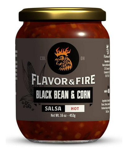 Salsa De Frijoles Negros Y Maíz Mediana 16 Oz