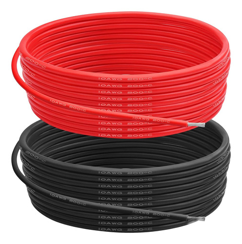 Cable Eléctrico De   De Calibre 10 Awg (25 Pies Rojo Y...