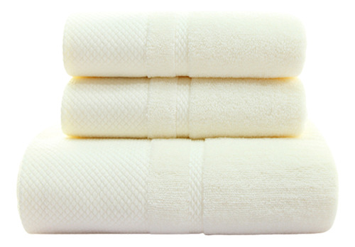 (w)cotton Bath Towel Solid Color Absorbent Washcloth Shower
