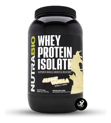 Whey Protein Isolate 2 Lb Nutrabio, Proteína 100% Aislada