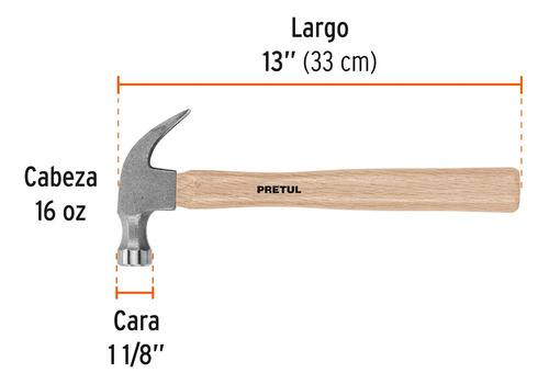 Martillo Pretul Uña Curva 16 Oz