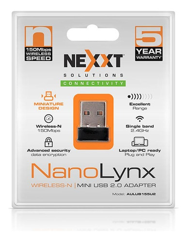 Nano Lynx Adaptador Wi-fi Nexxt Wireless 150mbps Usb Nano