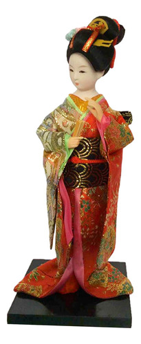 Estatua Asiática Geisha Japonesa Muñeca Kimono De Mesa De