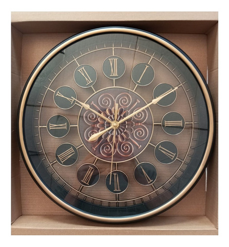 Reloj Mural Decorativo Diseño Black And Gold 30cm