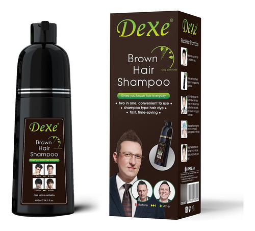 Shampoo Tinte Cafe Instantáneo 10 Min Sin Sal Shampo 400 Ml