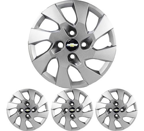 4 Calota Prisma 2013 2014 2015 2016 Aro 15 Prata Com Emblema