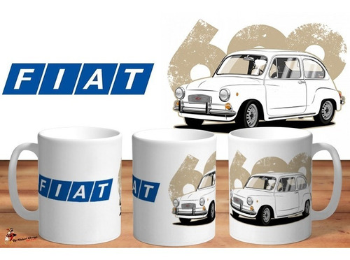 Taza De Ceramica Fiat 600 Autos De Coleccion