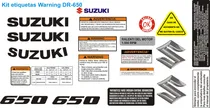Comprar Calcomanias Suzuki Advertencia Dr 650