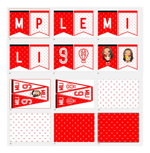 Kit Imprimible Fan Globo Nena Editable Completo + Invitacion