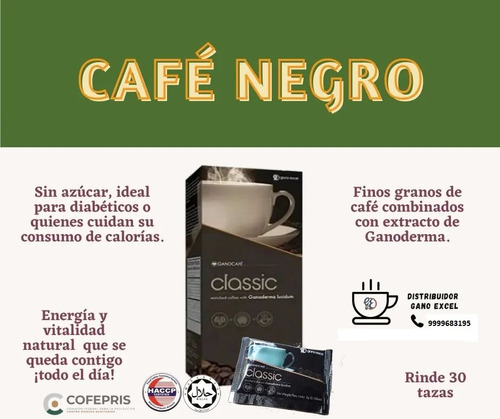 Café Ganoderma Clasico Caja Con 30 Sobres De 3 G C/u