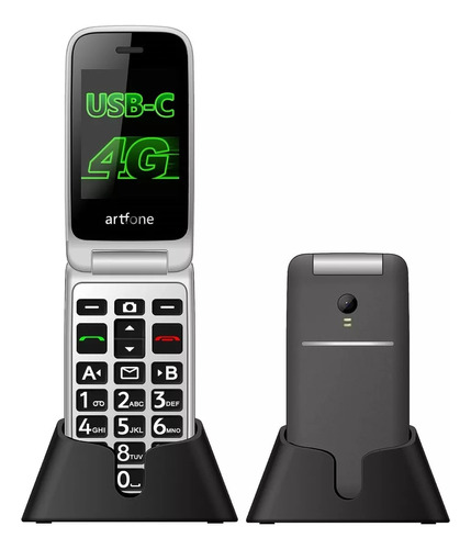 Artfone G3 4g Teléfono Celulare Para Personas Mayores Desbloqueado Con Botón Sos Botones Grandes Gran Volumen Conveniente Base Y Carga 