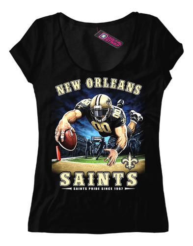 Remera Mujer New Orleans Saints Equipo Nfl 56 Dtg Premium