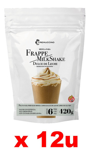 Imagen 1 de 6 de Frappe Milkshake Dulce De Leche 420g Cremuccino Licuado Café