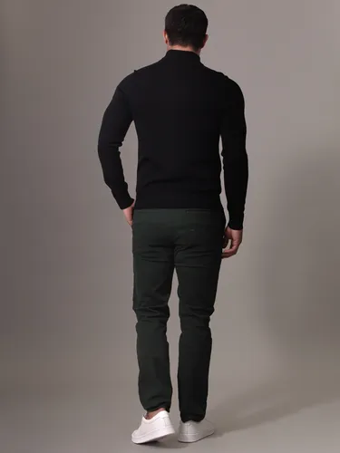 Sweater Con Cierre Merino Negro Calvin Klein