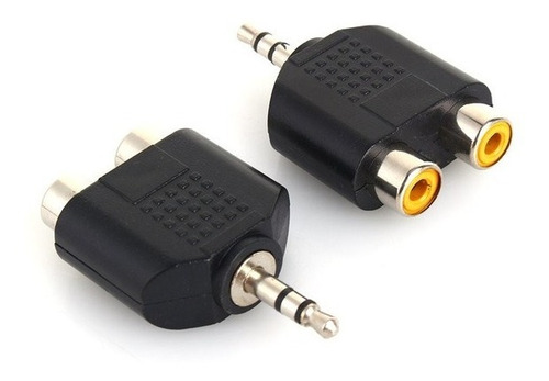 Adaptador 2 Rca Hembra A Mini Plug 3.5 Mm Macho Pc Tv Lcd