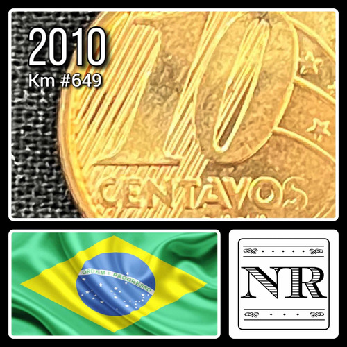 Brasil - 10 Centavos - 2010 - Km #649 - Tiradentes