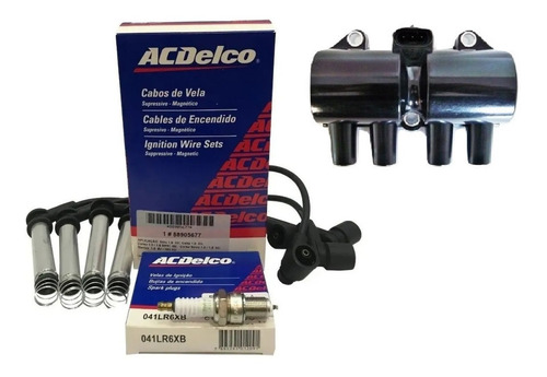 Kit Cables Y Bujias Acdelco + Bobina Chevrolet Corsa 1.4