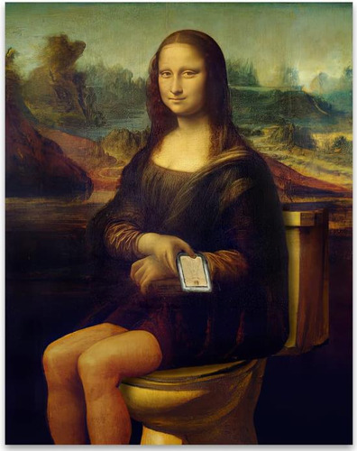 Póster De Mona Lisa On The Toilette ' Impresión Artística Si