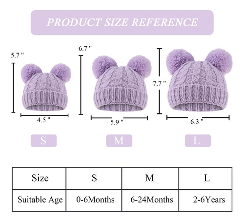 Gorro De Invierno Para Bebé Con Pompón, Gorro De Punto