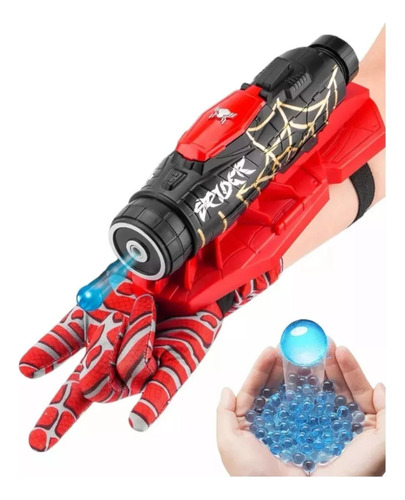Guante Lanzador Hidrógel Spiderman Recargable + 1000 Tiros