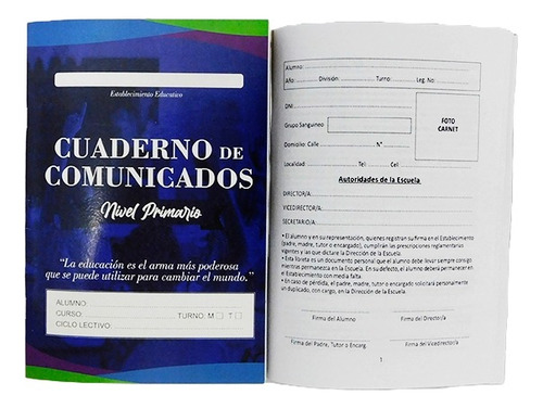 Cuaderno De Comunicados Generico Nivel Primario Packx500