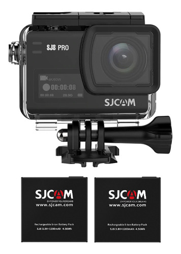 Pack Cámara Sumergible Sjcam Sj8 Pro 4k 5g Con 2 Baterías