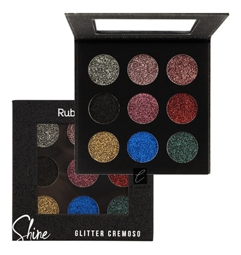 Paleta 9 Sombras Shine Glitter Cremoso Ruby Rose Original