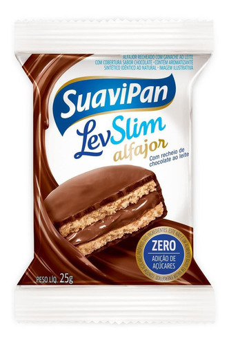 Alfajor Levslim Chocolate Ao Leite Display C/ 12 Unid